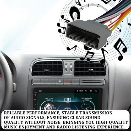 Car Radio Stereo Wiring Harness, Aftermarket Radio Wire Harness Kit with Antenna Adapter Connector for Car Stereo, Audio DVD Modified Power Speaker Cable Plug Connector for Dodge Wrangler