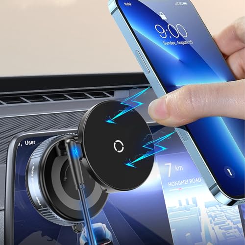 oricarmes Spinning Vacuum Magnetic Phone Holder 15W Fast Wireless Charger for All Smartphones & All Car Models Holds Like Glue on Bumpy Roads! FCC Certified car Phone Mount Magnetic