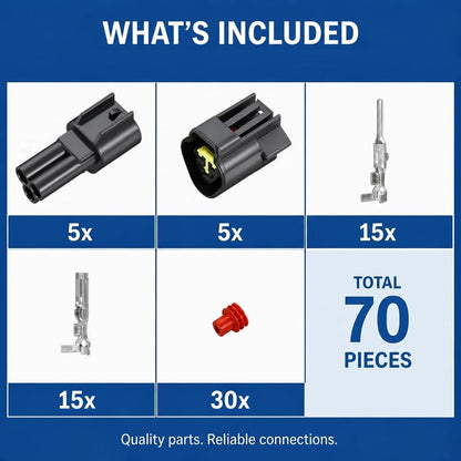 3 Pin Automotive Sealed Wire Connectors, IP67 Waterproof,70Pcs 16-22 AWG