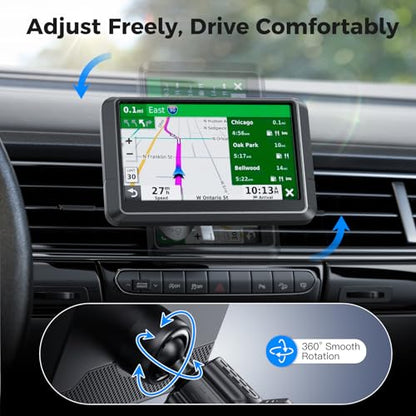 Garmin GPS Car Mount – Upgraded Metal Hook Air Vent Holder, 17mm Ball Air Vent Mount Compatible with Garmin Nuvi, Drive, DriveSmart, Dezl & Other 17mm Ball GPS Devices - color: Black