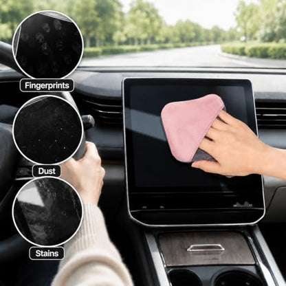 Car Screen Cleaner, 4''×4'' Car Touch Screen Cleaner Non-Scratch Microfiber Auto Touchscreen Cleaning Cloth Automotive Touchscreen Cleaners Cloth for Vehicle Dashboard Cars Display Interior (Pink)