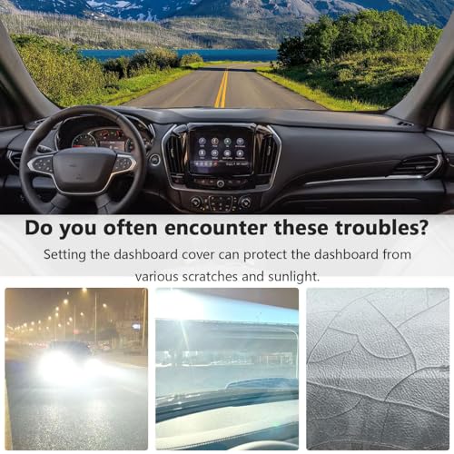 Dashboard Cover Suitable for Chevrolet Traverse 2018 2019 2020 2021 2022 2023 Car Dashboard Cover Sun Visor Mat Non-Slip Polyester Dashboard Accessories - size: 2018-2023 For Chevrolet Traverse