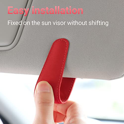 Sunglass Holder for Car Sun Visor Sunglasses Clip Car accessories -Red - color: Red