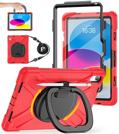 BATYUE Case for iPad (A16) 11th/10th Gen 11''/10.9'' 2025/2022, Red - color: A11-Red