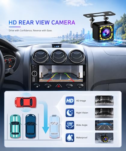 6.5" Wireless CarPlay Single Din Car Stereo,Touchscreen Car Radio