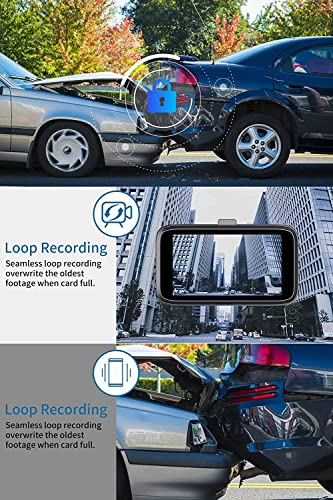 Milerong Dash Cam with 64GB Card, Dash Cam Front and Rear - size: A25-1080P Front+720P Rear with 64GB card