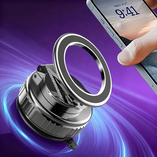 Magnetic Vacuum Car Phone Holder 360° Adjustable Foldable - color: Grey, size: GY-15B