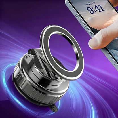 Magnetic Vacuum Car Phone Holder 360° Adjustable Foldable - color: Grey, size: GY-15B