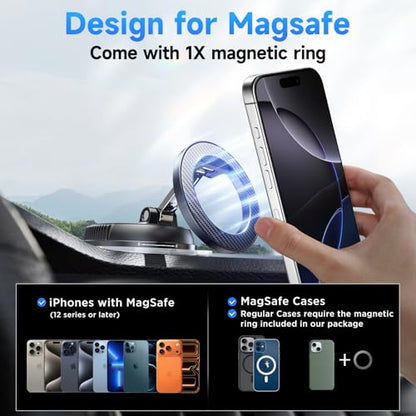 ANDERY Car Phone Holder for Magsafe [78+LBS Strongest Suction & 2400gf Strongest Magnetic] 360° Adjustable Car Phone Mount, Phone Holders for Your Car for iPhone 17-12 Pro Max Plus Air, Carbon Fiber - color: Carbon Fiber