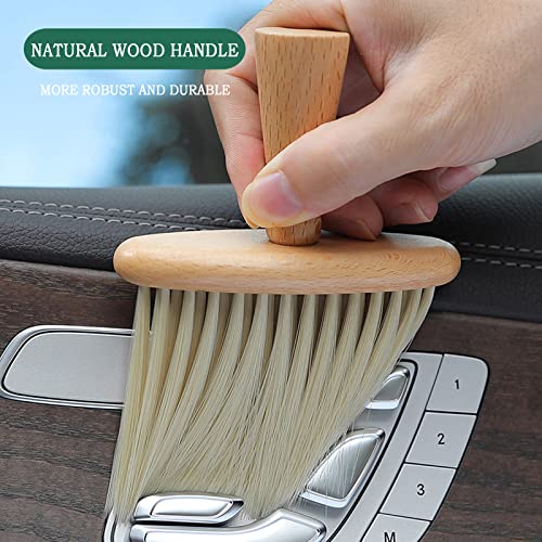 High Density Ultra Soft Detail Brush Car Interior Dust Brush Accessories Car Detailing Brush Soft Hair Wooden Brush Deep Cleaning Tool Kit Keyboards Laptop Sofa Dusting Brush (A-1PC) - color: A-1PC