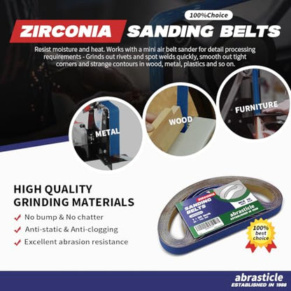 1" x 30" Zirconia Knife Sharpening Sanding Belts for Metal, 1 x 30 Inch Zirconia Metal Grinding Sand Paper, 15 PCS 3 Each of 40/60/80/120/150 Assorted Grits - size: 1" x 30" Assorted Grit(15 pack)
