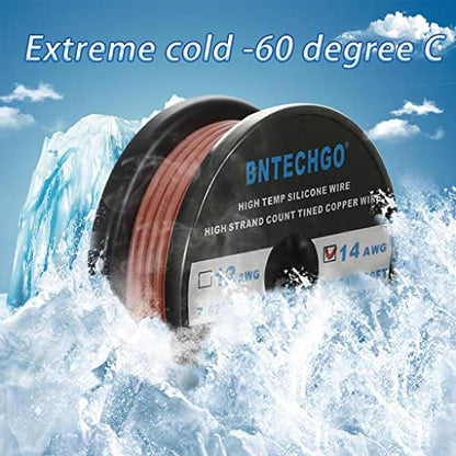BNTECHGO 14 Gauge Silicone Wire Brown 50ft Stranded Tinned Copper Wire - color: Brown, size: silicone wire 50ft