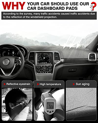 CARTIST Dashboard Cover Mat for 2011-2019 2020 2021 Jeep Grand Cherokee Accessories Dash Cover Suede Dash Mat Sunshade Glare UV Rays Protector (NOT for Jeep Cherokee & Grand Cherokee L) - size: dash mat for Jeep Grand Cherokee 2011-2021
