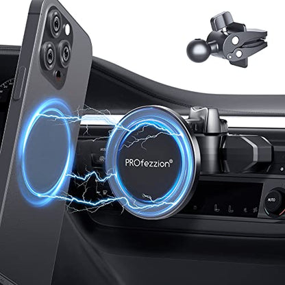 PROfezzion Car CD Slot Magnetic Phone Mount Holder for MagSafe iPhones - style: Car CD Slot or Vent
