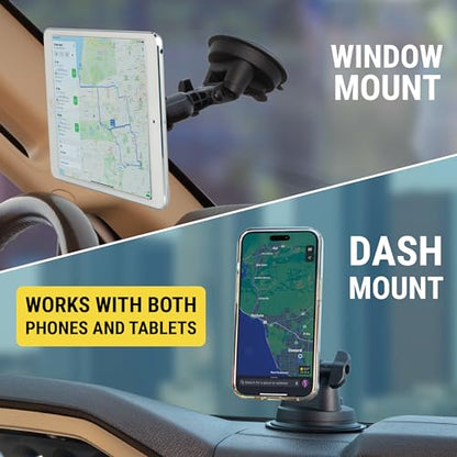 Scosche MP2WDHD MagicMount™ Pro2 Heavy Duty, Extra-Strong Suction Cup Cell Phone Mount, Windshield/Dashboard Magnetic Phone Holder with Anti-Shake Stabilizer for iPhone, Android, Tablet, Car, Truck - size: Pro, style: MagSafe - Window / Dash Suction