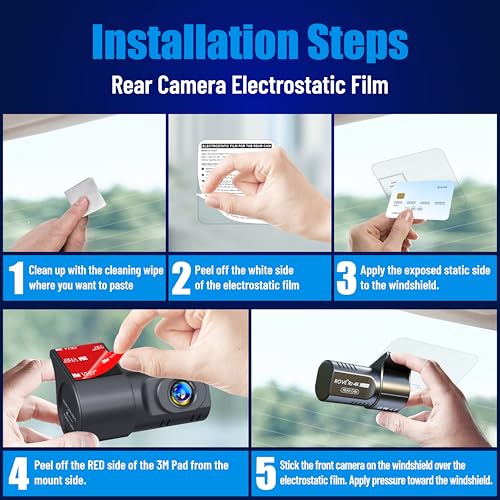 ROVE Windshield Electrostatic Films, 2 Front and 2 Rear, for R2-4K Dual - color: Electro Film (Front & Rear) - 2x