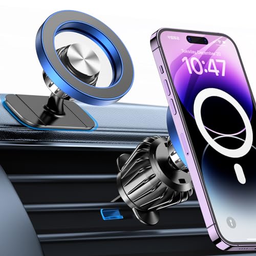 Kaistyle for Magsafe Car Mount【20 Strong Magnets】Magnetic Phone Holder for Car Phone Holder Mount Dash Mounted Holders Cell Phone Holders for Your Car Accessories for Women Men for iPhone 17 16 15 14 - color: Blue