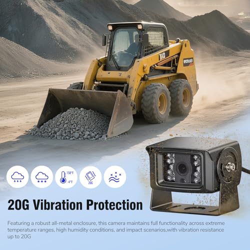 7-inch AHD1080P Wired RV Backup Camera System, IP69k Waterproof IR Night Vision Reversing Camera, Vibration-Proof 20G for Trailer/Tractors/Truck/Excavator/Skid Steer/Heavy Equipment, WY7 - size: 7" 1-Cam