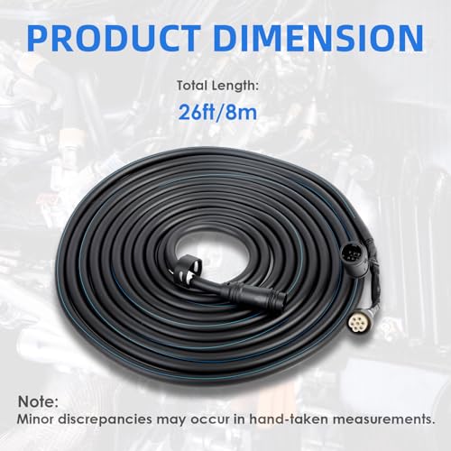 Main Wiring Harness 26ft/8m for Yamaha Outboard Motor 704 Remote Control, 10pin Fits OEM 61A-8258A-00 6K1-8258A-40 - size: 26ft/8m for 704