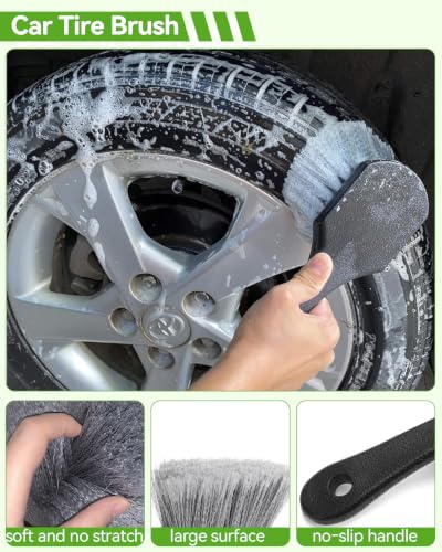 8Pcs Car Wash Kit, 62’’ Car Wash Brush with Long Handle, Microfiber Carwash Kit Set, Car Washing Supplies for Cars RV Truck Exterior - color: Car Wash Kit