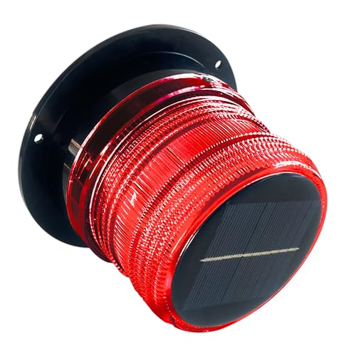 Cloud Fire Solar Warning Beacon Light, Red Magnetic LED Signal Light - color: Red