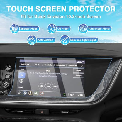 Karltys [Upgrade] 2 Pack Screen Protector for Buick Envision 2023~2021 10.2-Inch [No Glare & Fingerprint] Tempered Glass Buick Envision Accessories - size: 10.2-Inch 2023~2021 Buick Envision