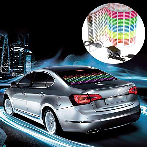 WONFAST® Sound Music Beat Activated Car Sticker Equalizer Rhythm LED Flash Light Audio Voice Rhythm Lamp (80x19cm) - size: 80x19cm