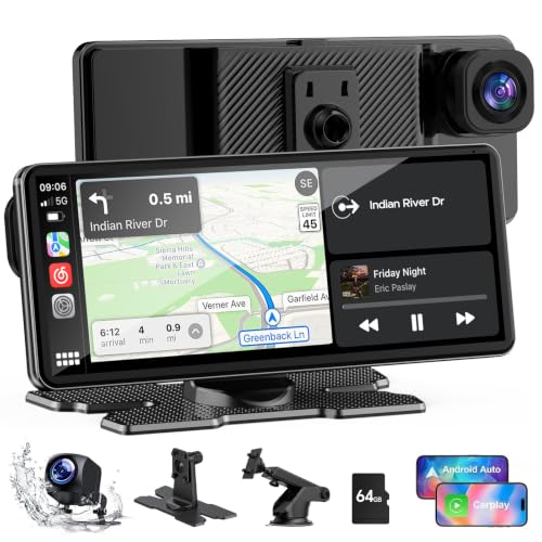 TOGUARDGO 6.86" CarPlay Screen with Dual Dash Cam 2.5K Front 1080P Rear