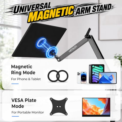 Urmust Magnetic iPad Mount, Desk Stand for Tablets & Portable Monitors M - size: M