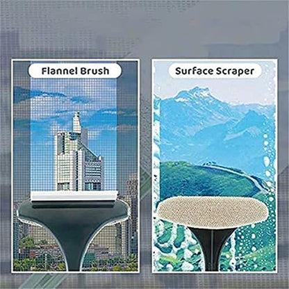 Multifunctional Screen Brush ，2 in 1 Window Cleaner Brush，Extendable Window Cleaning Tool Multifunctional Screen Brush Wet and Dry Glass Cleaning Brush (Green + Yellow) - color: Green-yellow