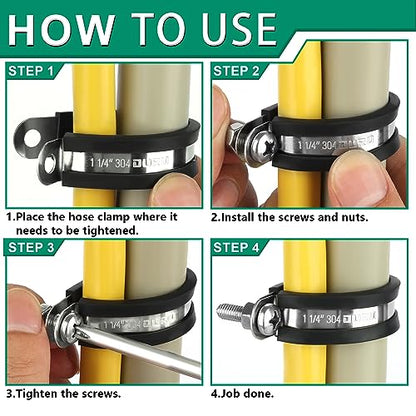 OURU 3/4 Inch Cable Clamps, Rubber Coated Insulated Clamps, 100pcs, 19mm - size: 100 PCS - 3/4 Inch