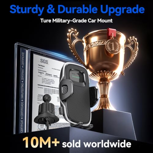 2026 New Car Vent Phone Holder [Thick Cases Friendly] Rotatable Universal Phone Mount for Your Car with Wide Clamp, Car Phone Holder Mount for iPhone 17 Pro Max 15 14 13 Samsung S25 - color: Black