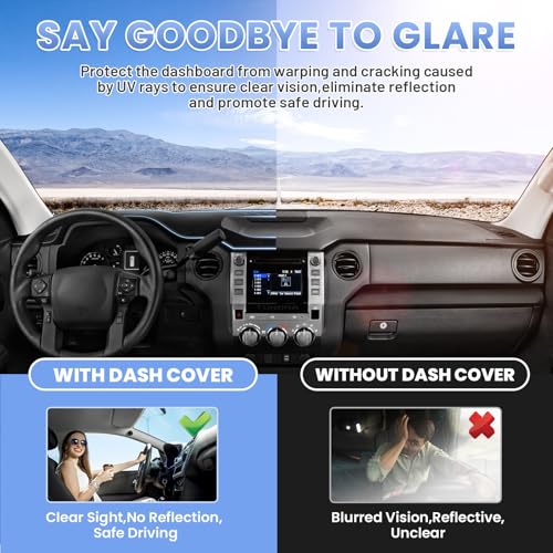 Sunsdrew Dash Cover for Toyota Tundra 2014-2021 Dashboard Cover Mat - size: 14-21 Tundra Dash Cover