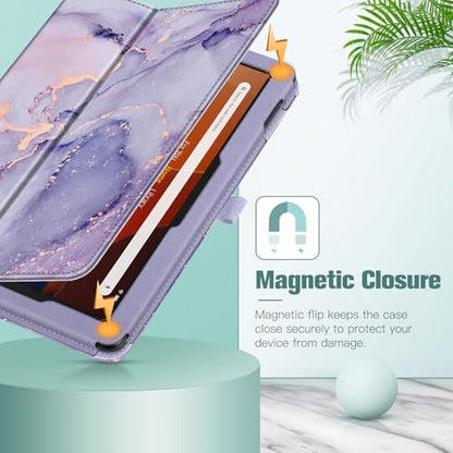 Fintie Folio Case for Amazon Fire HD 10 & 10 Plus 13th/11th Gen 2023/2021 - color: lilac marble
