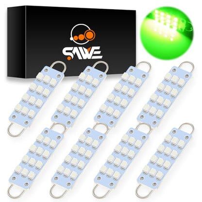 561 Led Bulb Green 44mm Rigid Loop for Map Trunk Light 562 567 8pcs - color: Green, size: Pack of 8