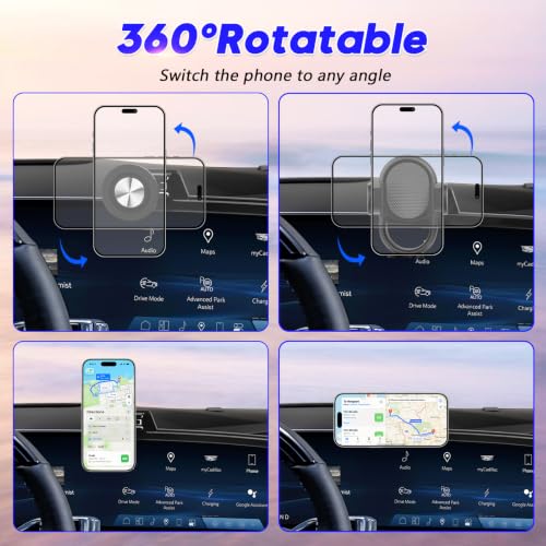 Sunsdrew Car Phone Holder for Cadillac Lyriq 2023-2026 Accessories, CT5/CT5 V/Optiq 2025 2026, XT4 2024-2026, Magnetic Phone Mount for 33-inch Screen, Hands-Free Phone Stand for All Phones - size: For Lyriq/CT5/Optiq