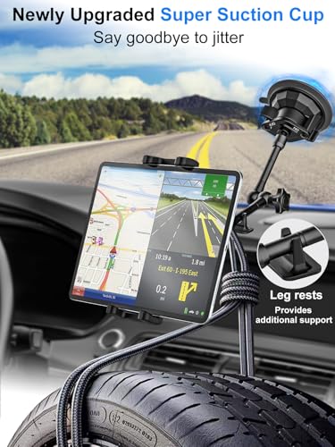 Tablet Holder for Car Dashboard Windshield, [Super Suction Cup] for iPad Car Mount, Truck Heavy Duty Tablet Mount for iPad Pro 12.9 Air Mini, Galaxy Tab, All 4-12.9" Tablets and Phones