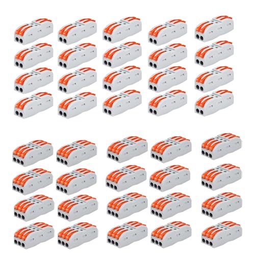 Lever Wire Connectors,Nineleaf Push Quick Electrical Cable Connectors - color: Blended, size: 40PCS