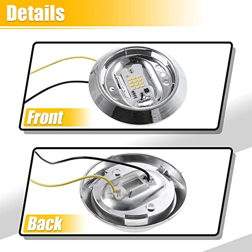 X AUTOHAUX 12V Car Reading Light LED Round Dome Light Trunk Lamp Kit Car Interior Roof Ceiling Light for Pontiac GTO for Buick Regal for Chevrolet Malibu