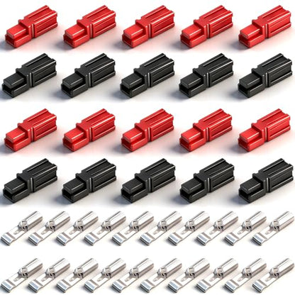 smseace 10 Pairs 30 Amp Power Connector Quick Connect,Disconnect Assortment Kit,Including 10pcs Red housing，10pcs Black housing，20pcs Silver Copper Contacts - size: 40Pcs-1Sizes