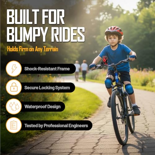 TruActive Premium Bike Phone Mount Holder for Kids and Teens | Universal Cell Phone Mount for 4"-7" Phones | Includes 6 Reusable Color Bands | Tool-Free Handlebar Mount Install for Boys & Girls Bikes - style: Bike Phone Mount 2