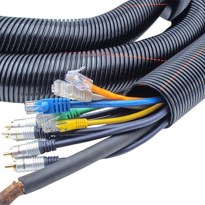 Electriduct 3/4" UV Rated Non-Slit Wire Loom Flexible Conduit - 25 Feet - size: 0.75 Inch