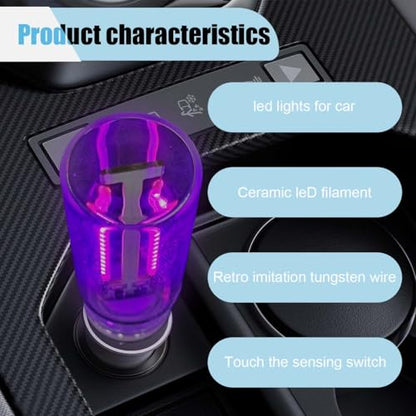 USB LED Atmosphere Light, Plug-in USB Ambient Retro Lamps, Mini LED Car Interface Charging Night Light for Hallway, Bedroom (Purple) - color: Purple