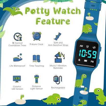 BEN NEVIS Potty Training Watch, Digital Toddler Watch with Countdown/Music/Alarm Clocks/Vibration Reminder and Waterproof, Remind Toddler to Go to The Toilet - color: 05-PurplishBlue-KL2