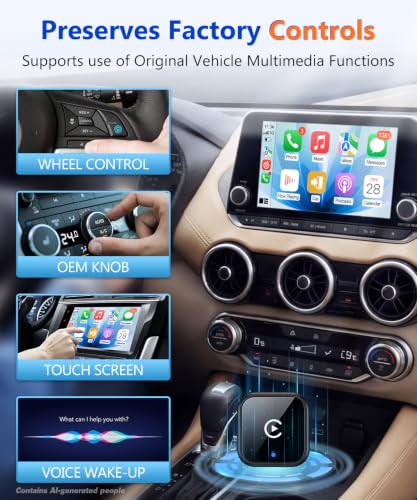 2 in 1 Wireless CarPlay Adapter for iPhone & Android - size: 2 IN 1, Black (NOT Spports Mirrolink)