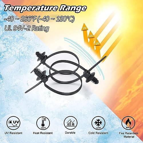 70Pcs Cable Ties Push Mount Nylon Zipper Clips Zip Ties Heavy Duty Plastic Push in Zipties for Car 7 Most Popular Sizes Self Locking Zip Tie Clips - color: Ct-70pcs