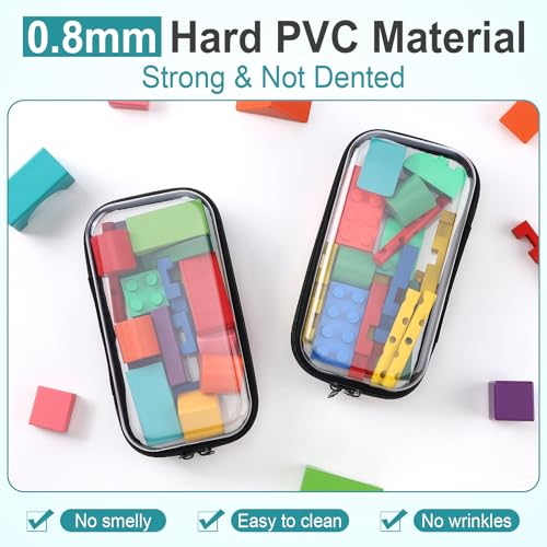 Sanwuta 6 Clear Hard Zipper Case, Black, 7.48 x 3.94 x 2 Inch - color: Black, size: 7.48 x 3.94 x 2 Inch