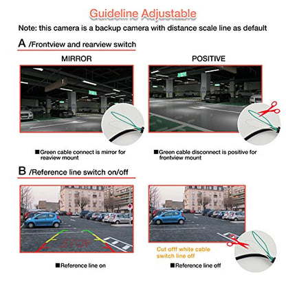 HD Universal Backup Camera, 480p CMOS, 2 Installation Options, Waterproof, 12V, Car Monitor Compatible