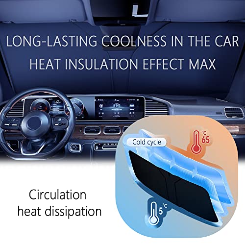 300T Thickened Automotive Glass Sunshade and Comes with Storage Bag,Keep Car Interior Cool,Windshield Sun Shade Fit for Small Cars (M: 55.12 * 27.6 inch) - color: M(55.12 * 27.6 inch)