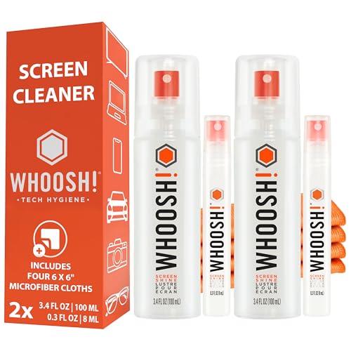 WHOOSH! Screen Shine Duo – Screen Cleaner Kit, Set of 2, 3.4 + 0.3 fl oz - size: 3.7 Fl Oz (Pack of 2)